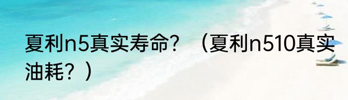 夏利n5真实寿命？（夏利n510真实油耗？）