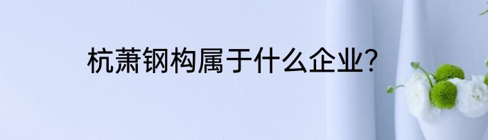 杭萧钢构属于什么企业？