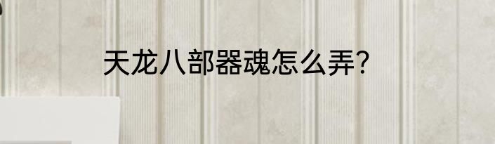 天龙八部器魂怎么弄？