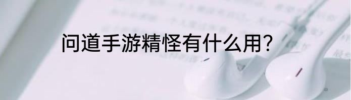 问道手游精怪有什么用？
