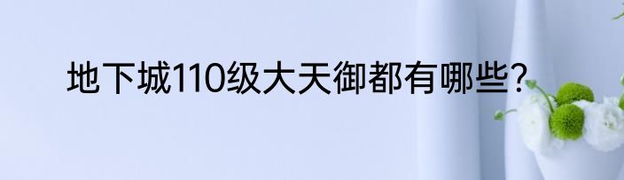 地下城110级大天御都有哪些？