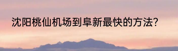 沈阳桃仙机场到阜新最快的方法？