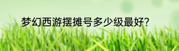梦幻西游摆摊号多少级最好？