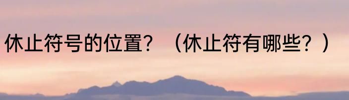 休止符号的位置？（休止符有哪些？）