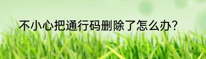 不小心把通行码删除了怎么办？