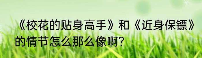 《校花的贴身高手》和《近身保镖》的情节怎么那么像啊？