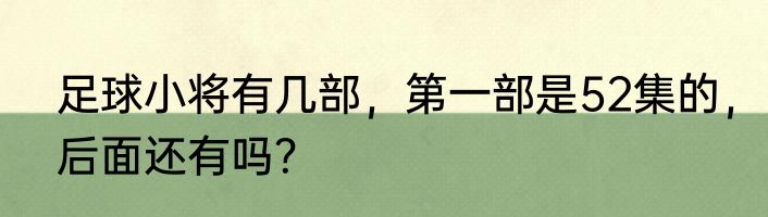 足球小将有几部，第一部是52集的，后面还有吗？