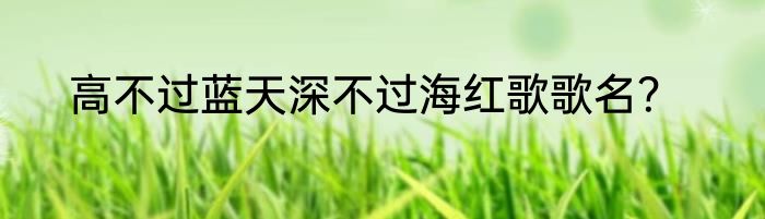 高不过蓝天深不过海红歌歌名？