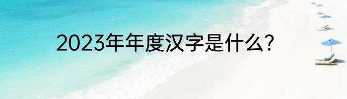 2023年年度汉字是什么？