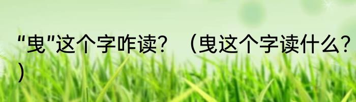 “曳”这个字咋读？（曳这个字读什么？）