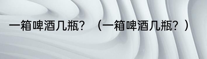 一箱啤酒几瓶？（一箱啤酒几瓶？）