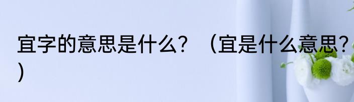 宜字的意思是什么？（宜是什么意思？）