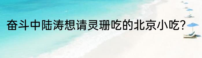 奋斗中陆涛想请灵珊吃的北京小吃？
