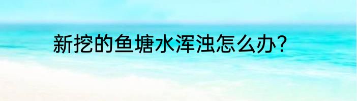 新挖的鱼塘水浑浊怎么办？