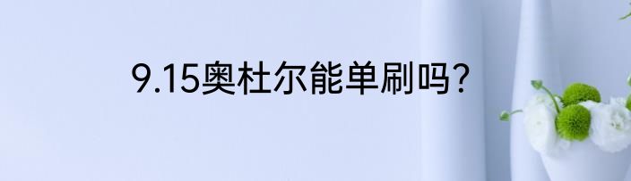 9.15奥杜尔能单刷吗？