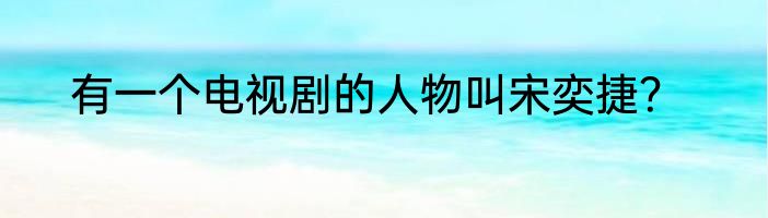 有一个电视剧的人物叫宋奕捷？