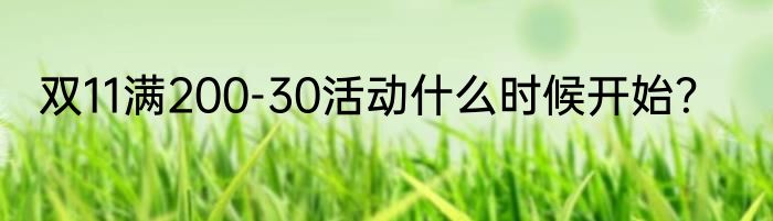 双11满200-30活动什么时候开始？