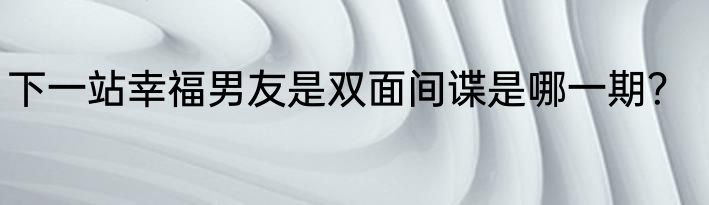 下一站幸福男友是双面间谍是哪一期？