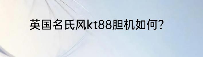 英国名氏风kt88胆机如何？