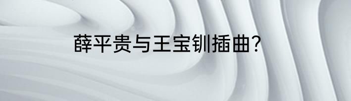 薛平贵与王宝钏插曲？