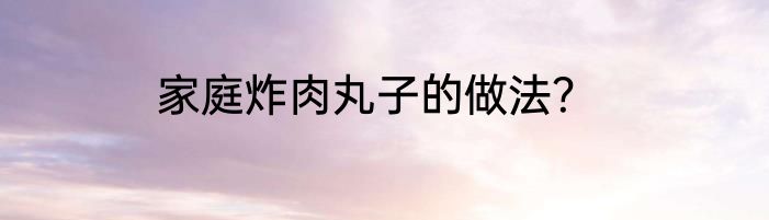 家庭炸肉丸子的做法？