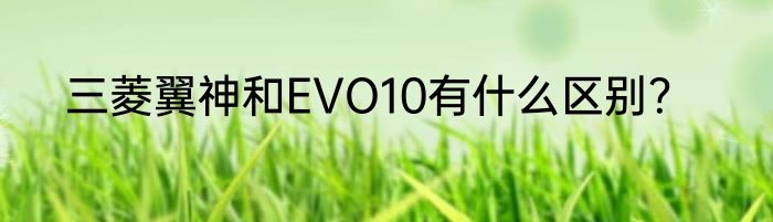三菱翼神和EVO10有什么区别？