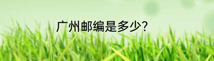 广州邮编是多少？