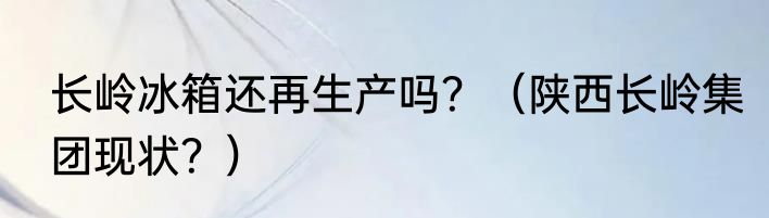 长岭冰箱还再生产吗？（陕西长岭集团现状？）