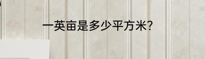 一英亩是多少平方米？