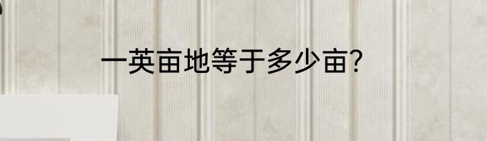 一英亩地等于多少亩？