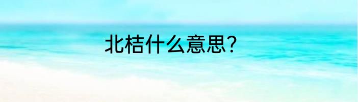 北桔什么意思？