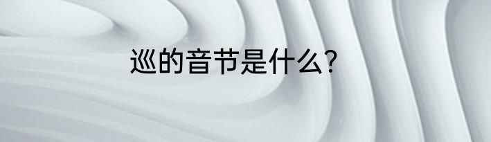 巡的音节是什么？