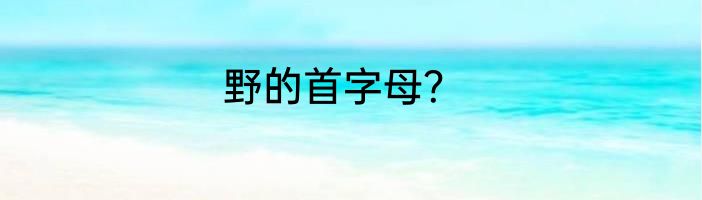 野的首字母？