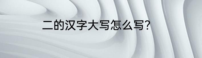 二的汉字大写怎么写？