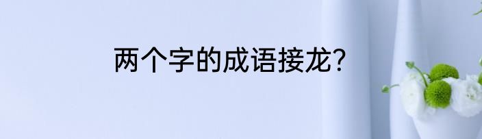 两个字的成语接龙？