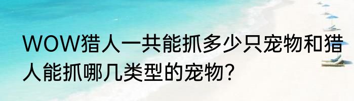 WOW猎人一共能抓多少只宠物和猎人能抓哪几类型的宠物？