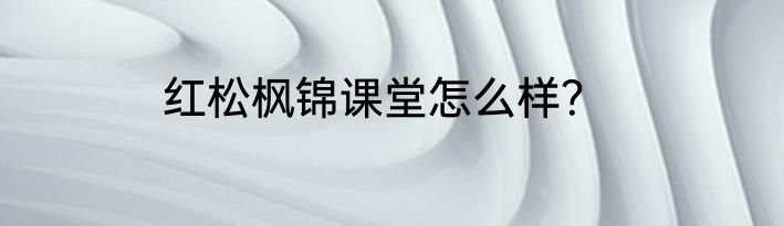 红松枫锦课堂怎么样？