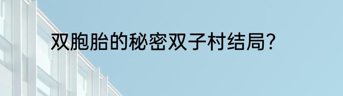 双胞胎的秘密双子村结局？