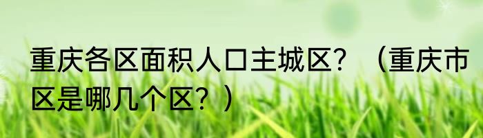 重庆各区面积人口主城区？（重庆市区是哪几个区？）