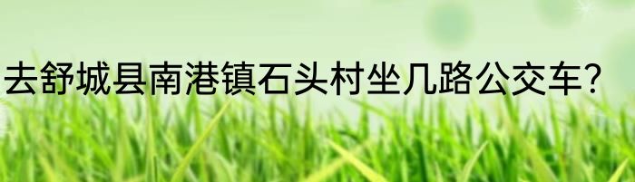 去舒城县南港镇石头村坐几路公交车？