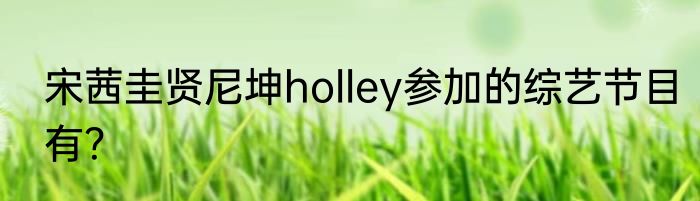 宋茜圭贤尼坤holley参加的综艺节目有？