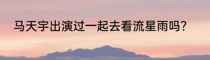 马天宇出演过一起去看流星雨吗？