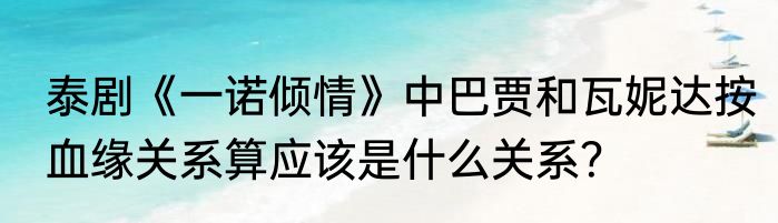 泰剧《一诺倾情》中巴贾和瓦妮达按血缘关系算应该是什么关系？
