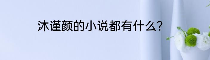 沐谨颜的小说都有什么？