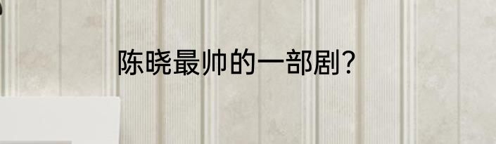 陈晓最帅的一部剧？