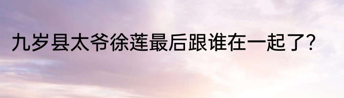 九岁县太爷徐莲最后跟谁在一起了？