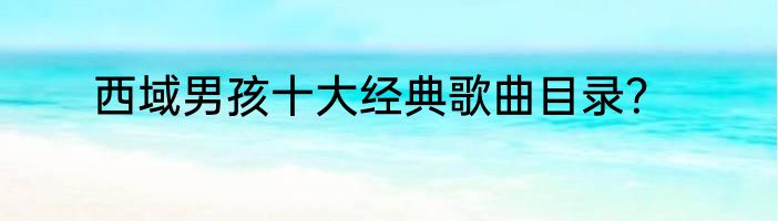 西域男孩十大经典歌曲目录？