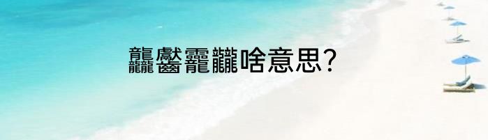 龘齾龗龖啥意思？