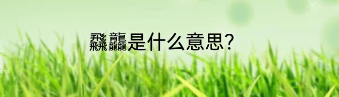 飝龘是什么意思？