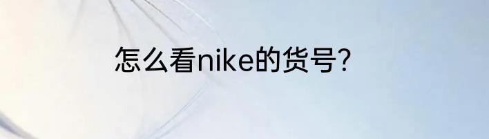 怎么看nike的货号？
